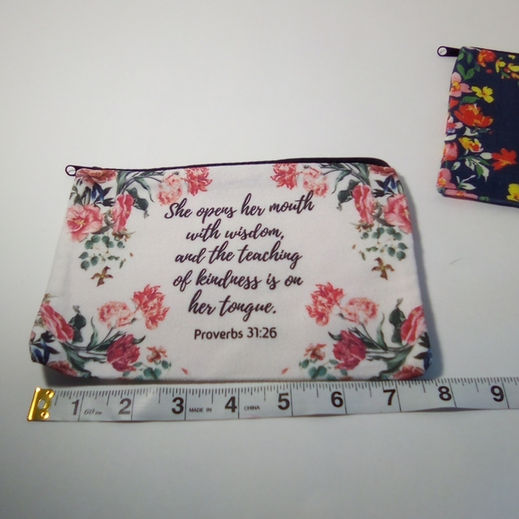 2 Inspirational Bible Verse Make-up Bags Lot #3 - Picture 7 of 8